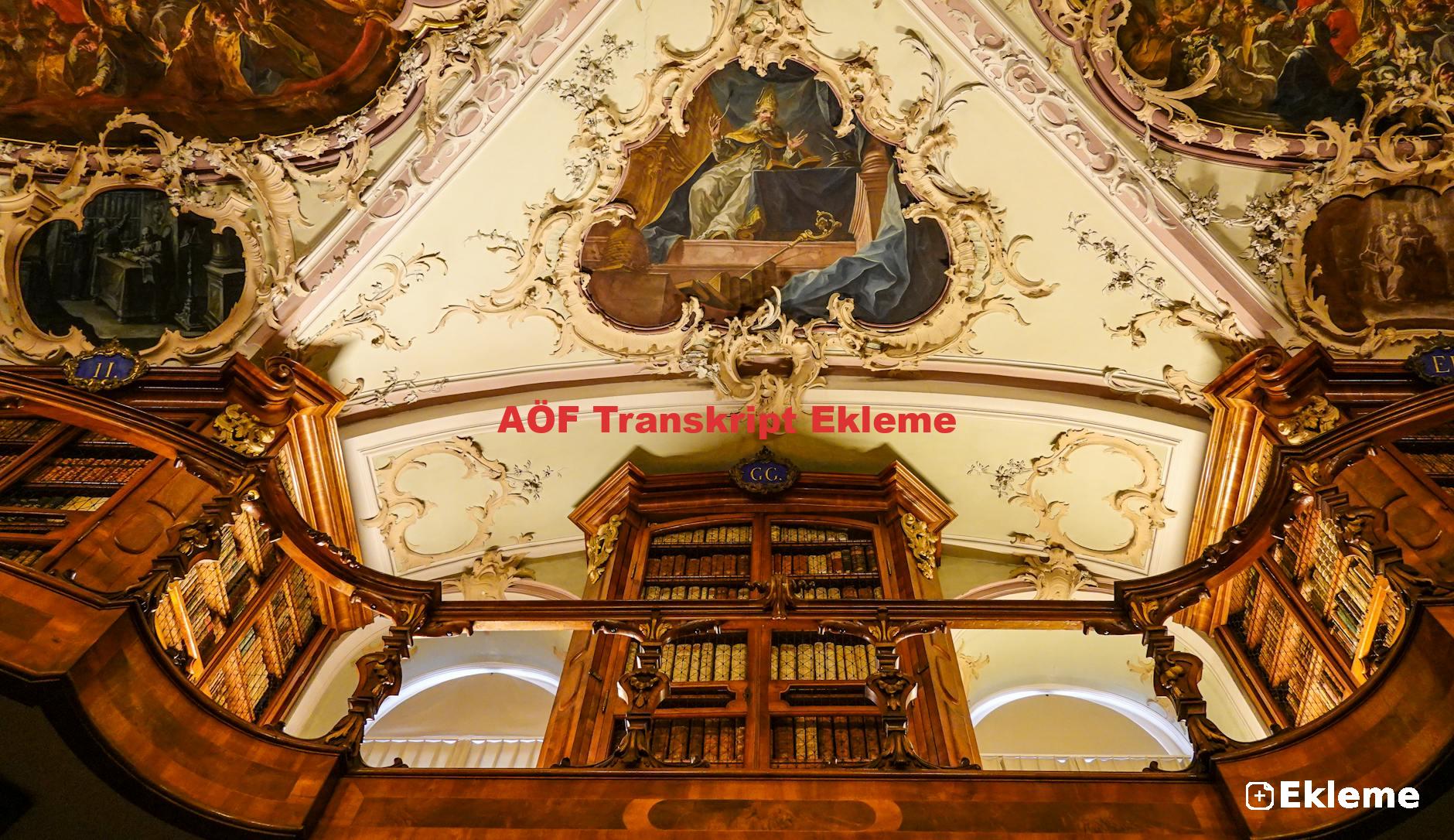 AÖF Transkript Ekleme