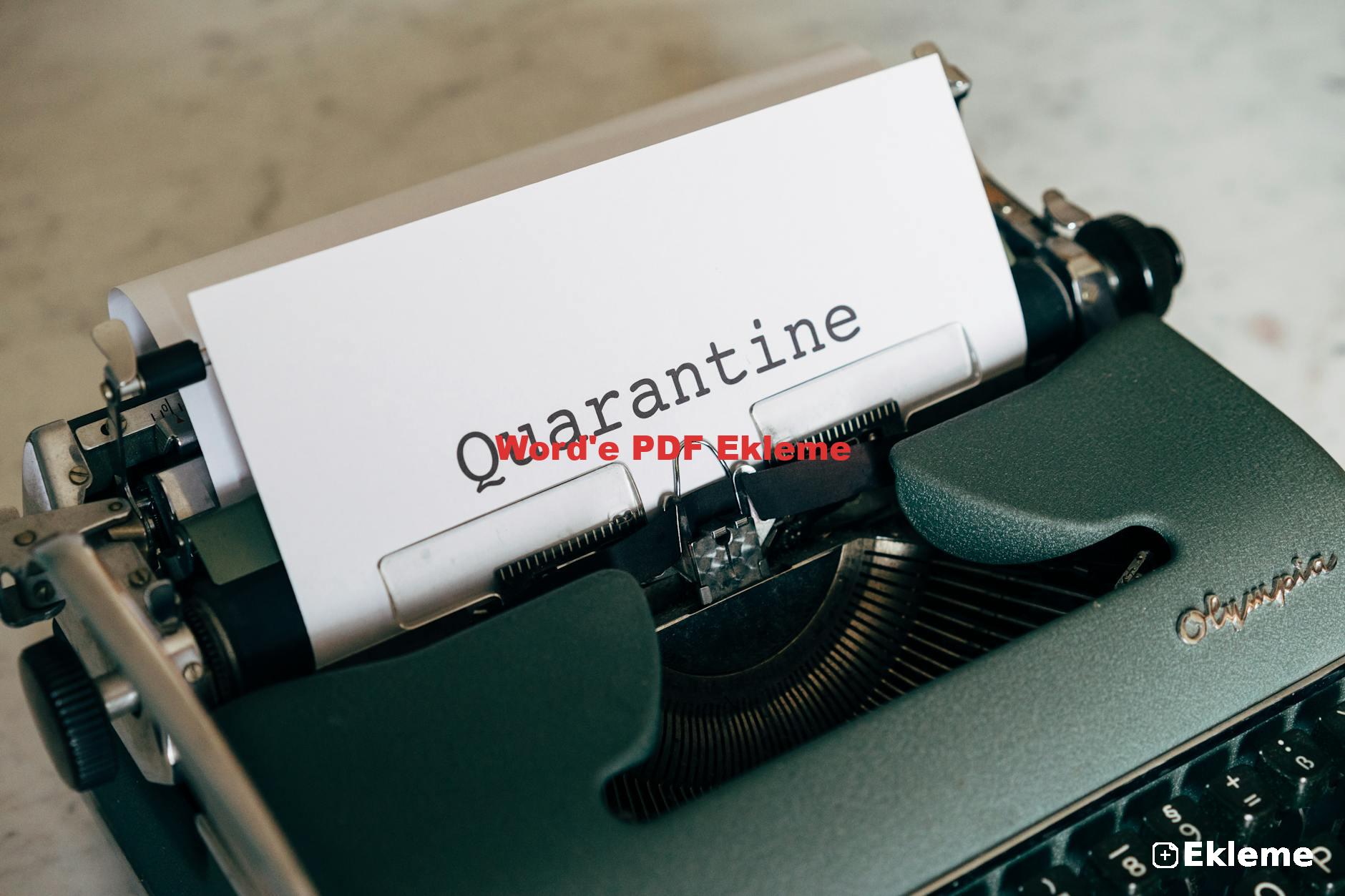 Word'e PDF Ekleme