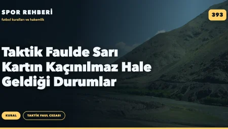 Taktik Faulde Sarı Kartın Kaçınılmaz Hale Geldiği Durumlar